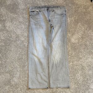 Calvin Klein Men's Straight Jeans in Light Gray- Waist 32